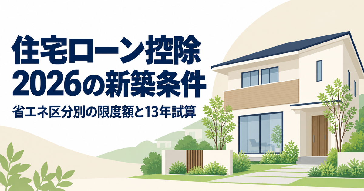 住宅ローン控除2026の新築条件