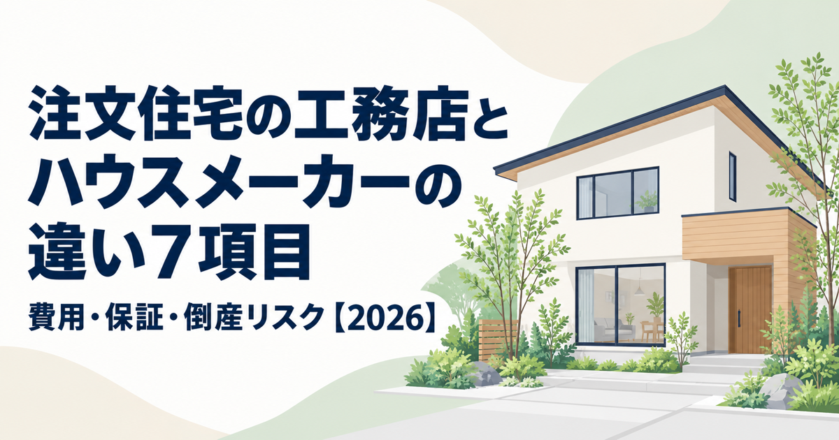 注文住宅の工務店とハウスメーカーの違い7項目